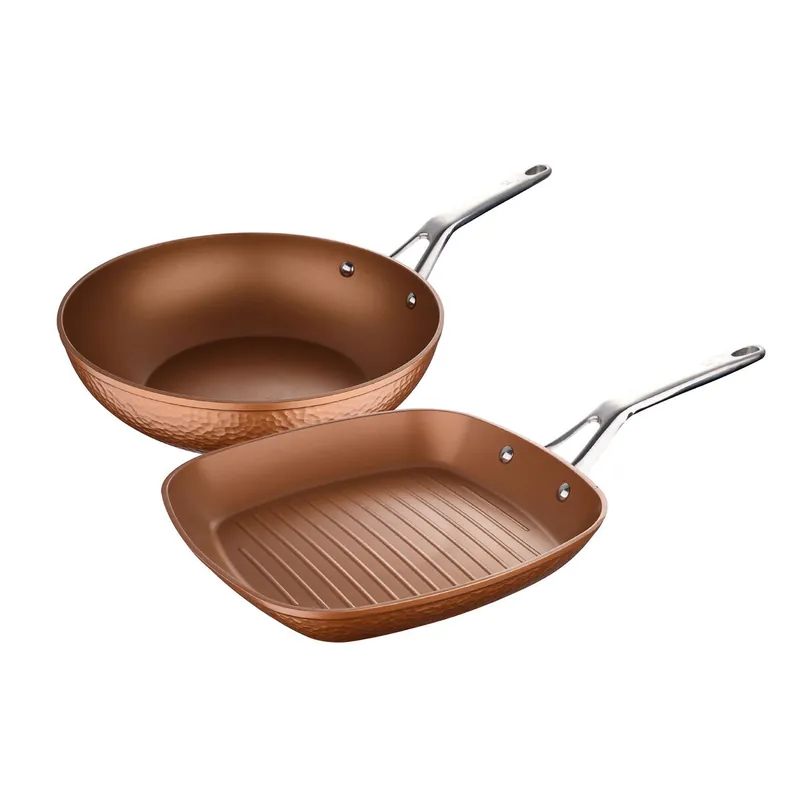 Set de Sartenes San Ignacio Cobre Acero Inoxidable Aluminio Forjado 2 Piezas - Cocina