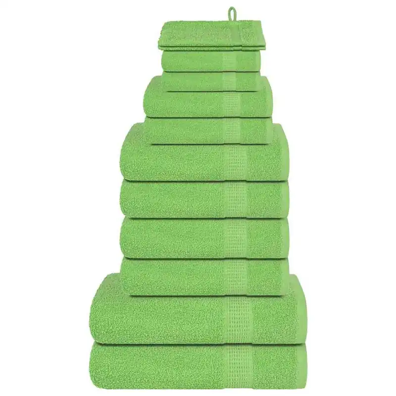 Set de 12 toallas Ariel 360 gramos algodón verde - Textil