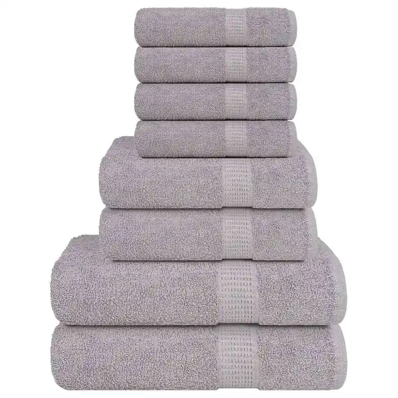 Set de 8 toallas Ariel 360 gramos gris algodón - Textil