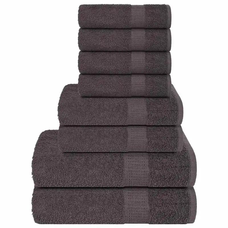 Set de 8 toallas Ariel 360 gramos antracita algodón - Textil