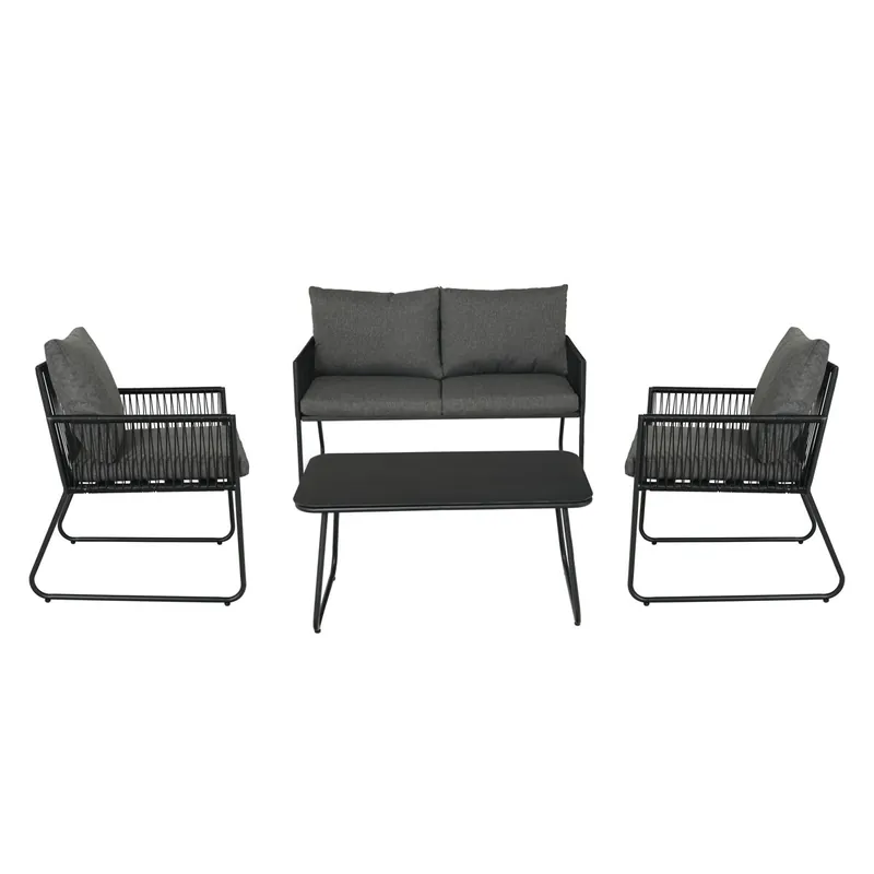 Set jardín con sofa 2 plazas 2 sillones y mesa de centro KELLY