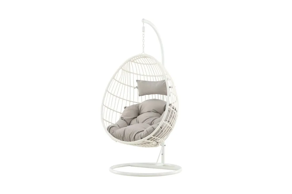 Silla colgante de exterior VIGA 95x95x196 Blanco - Jardín