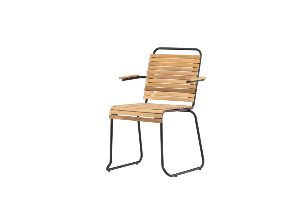 Silla de comedor para exterior BOIS 55x51x82 Negro - Jardín