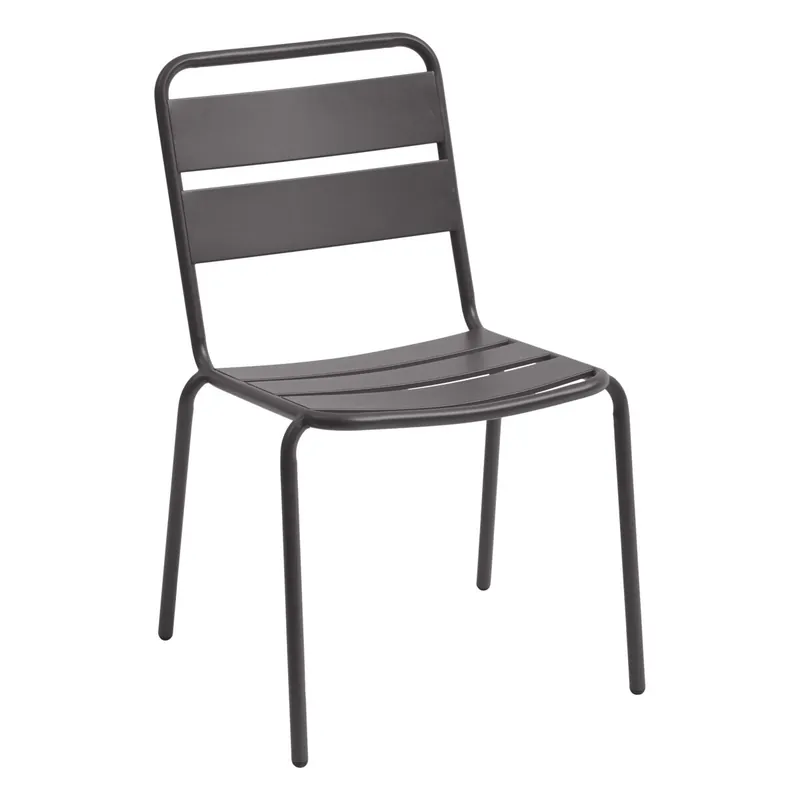 Silla de Exterior 52cm Phuket Muebles de Jardín Terraza Estilo Contemporáneo Color Gris Grafito