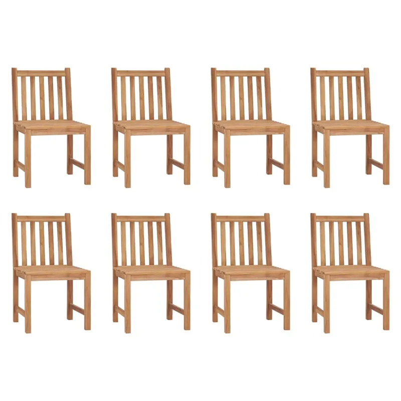vidaXL Sillas de jardín 8 unidades madera maciza de teca