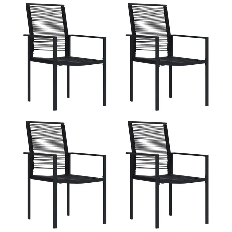 vidaXL Sillas de jardín 4 unidades ratán de PVC negro