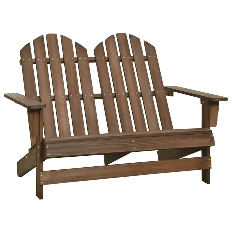 vidaXL Silla Adirondack de jardín 2 plazas madera maciza de abeto