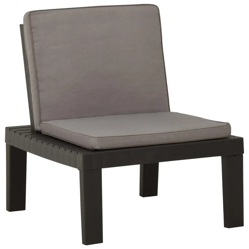 vidaXL Silla de jardín con cojín plástico blanco