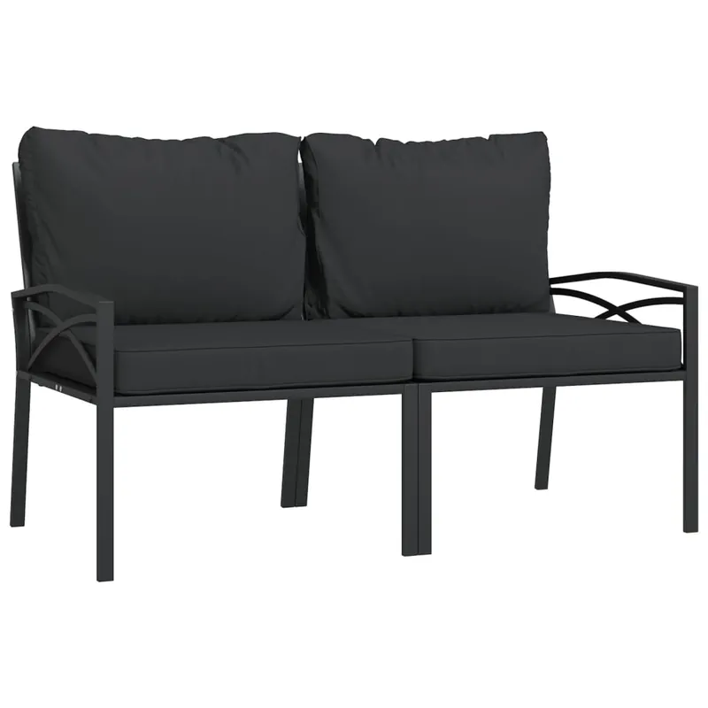vidaXL Sillas de jardín 2 uds acero con cojines gris 62x75x79 cm - Sofás sillones puffs