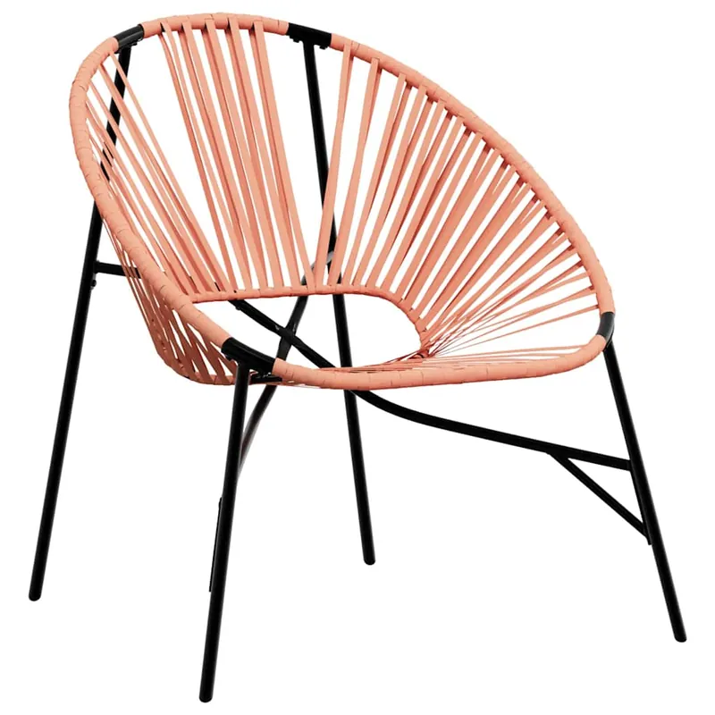 Silla de jardín - Silla de exterior - Silla Terraza con forma huevo ratán sintético blanco y negro
