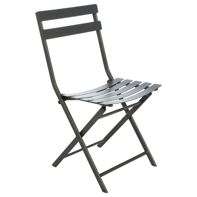 Silla de Exterior Plegable Greensboro Jardín Terraza Estilo Contemporáneo Color Gris Grafito