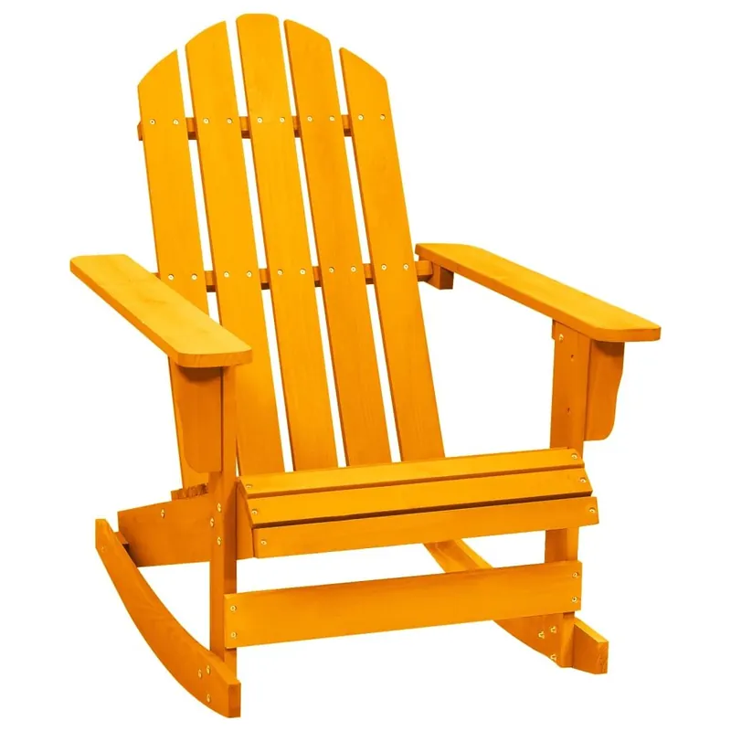 vidaXL Silla mecedora de jardín Adirondack madera maciza abeto naranja