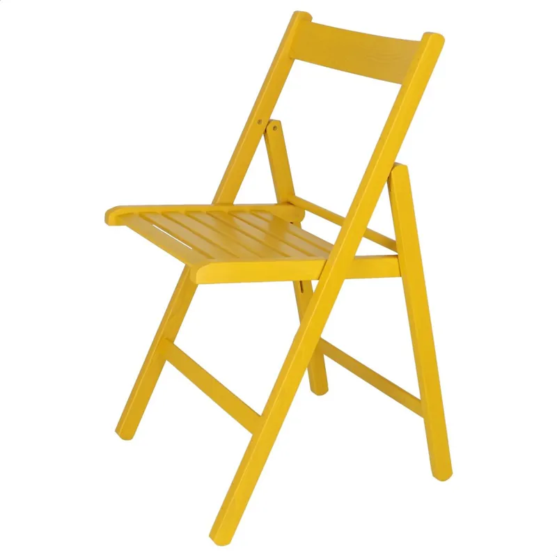 Silla BAS en madera de haya, acabado SIN barniz, 43x47x79 cm - Jardín