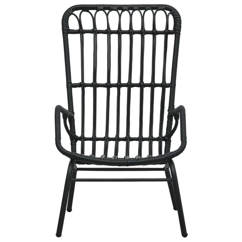 Silla de jardin de ratán sintético negro - Jardín