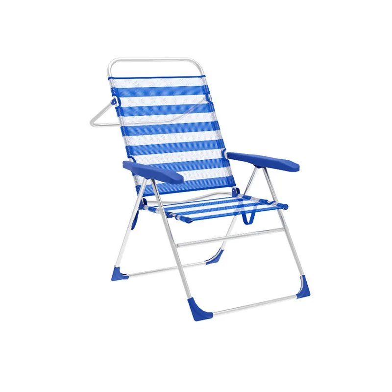 Silla Plegable Marbueno Rayas Azul Blanco 59 x 97 x 61 cm - Jardín