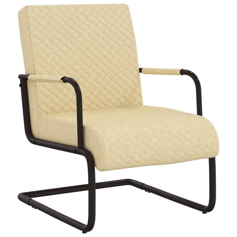 vidaXL Silla voladiza cuero sintético crema - Sofás sillones puffs