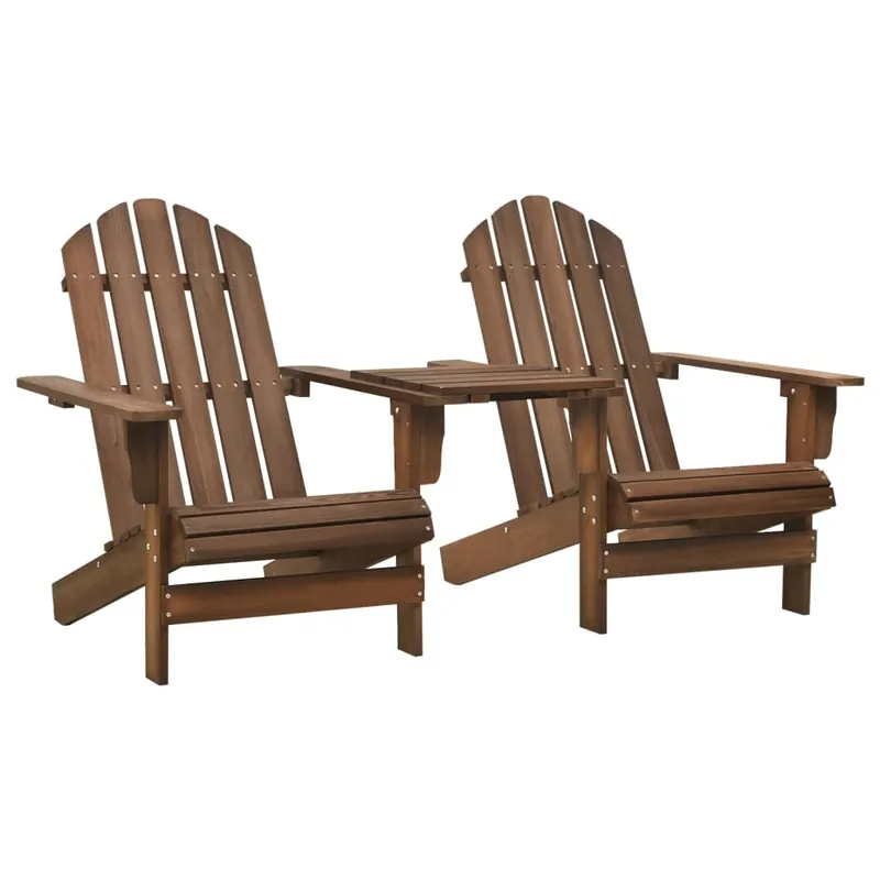 vidaXL Sillas Adirondack de jardín y mesita madera maciza abeto blanco