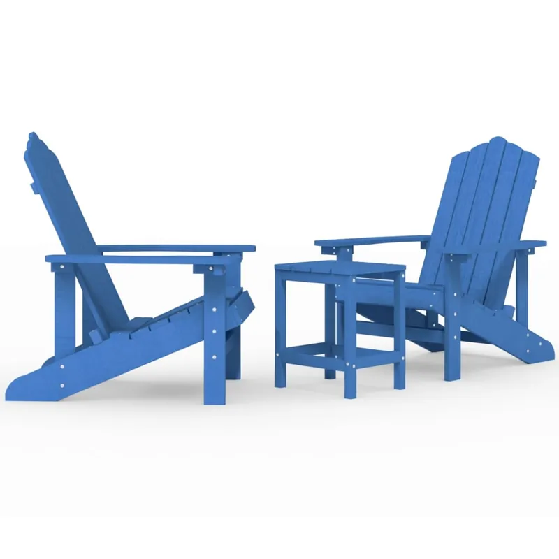 Sillas de jardin Adirondack con mesa HDPE gris antracita - Jardín