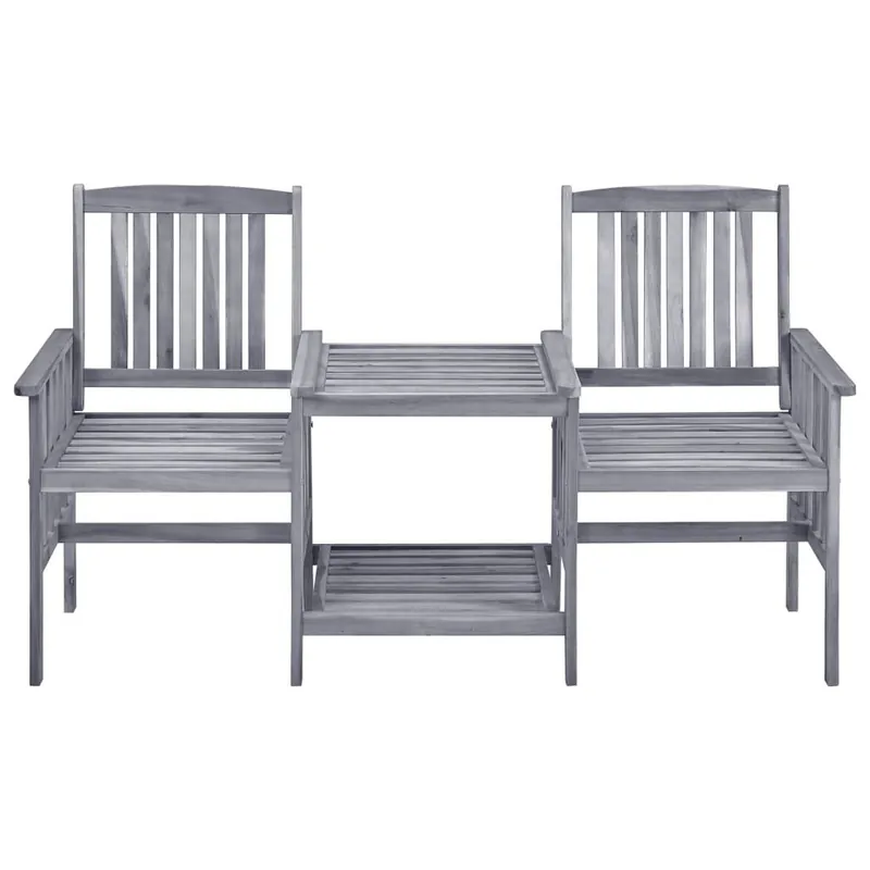 Sillas de jardín con mesita madera maciza acacia 159x61x92 cm VidaXL