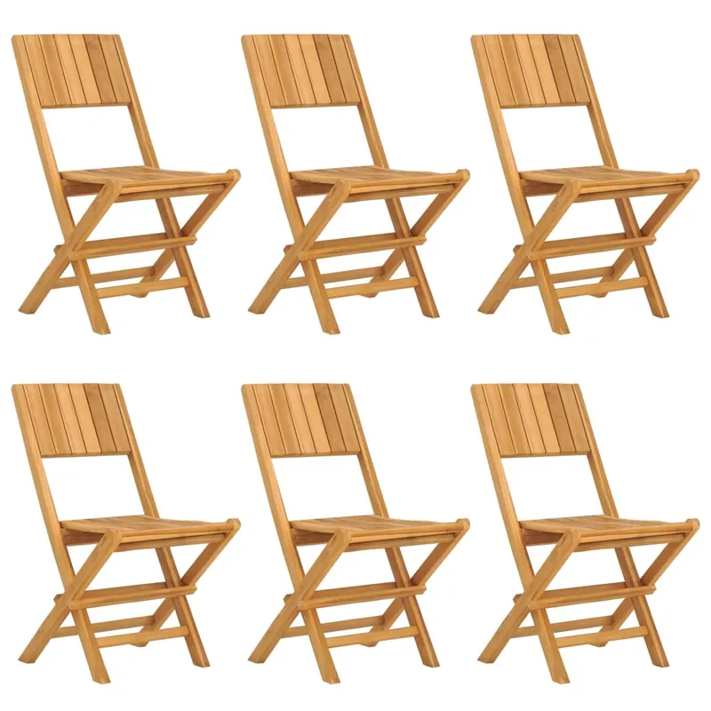 Sillas de jardin plegables 6 unidades madera maciza teca 47x61x90 cm - Jardín