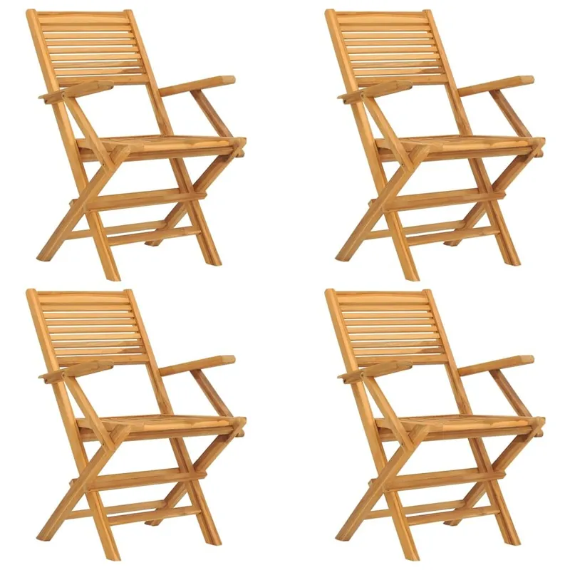 Sillas de jardin plegables 4 unidades madera maciza teca 55x62x90 cm - Jardín