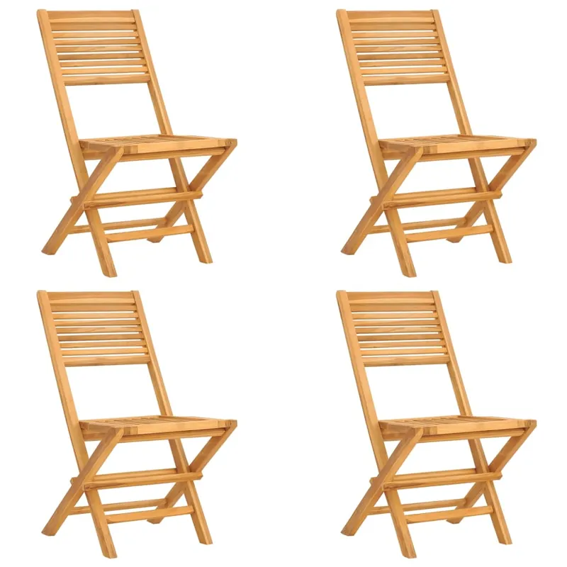Sillas de jardin plegables 4 unidades madera maciza teca 47x62x90 cm - Jardín