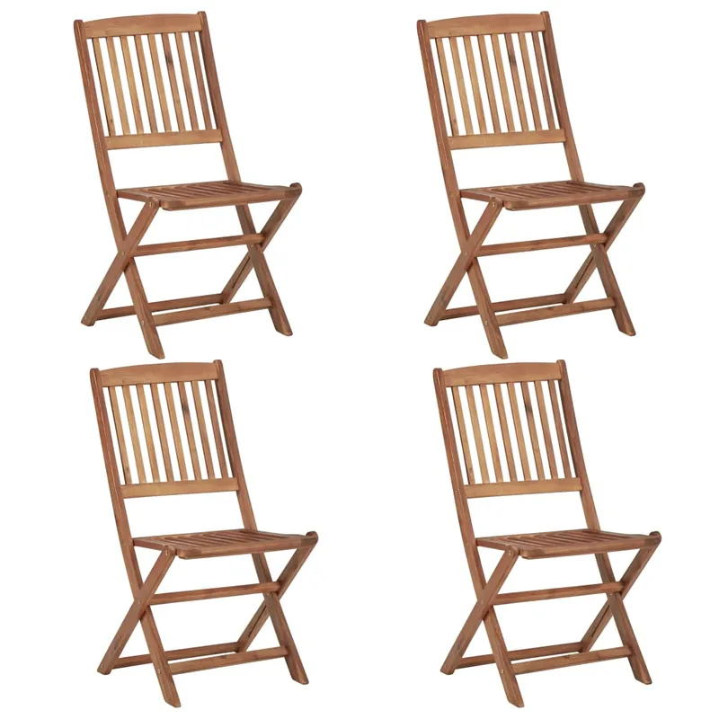Sillas de jardin plegables 4 unidades madera maciza de acacia - Jardín