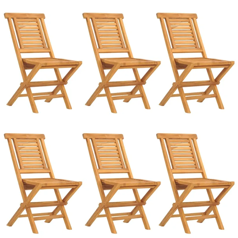 Sillas de jardin plegables 6 unidades madera maciza teca 47x63x90 cm - Jardín