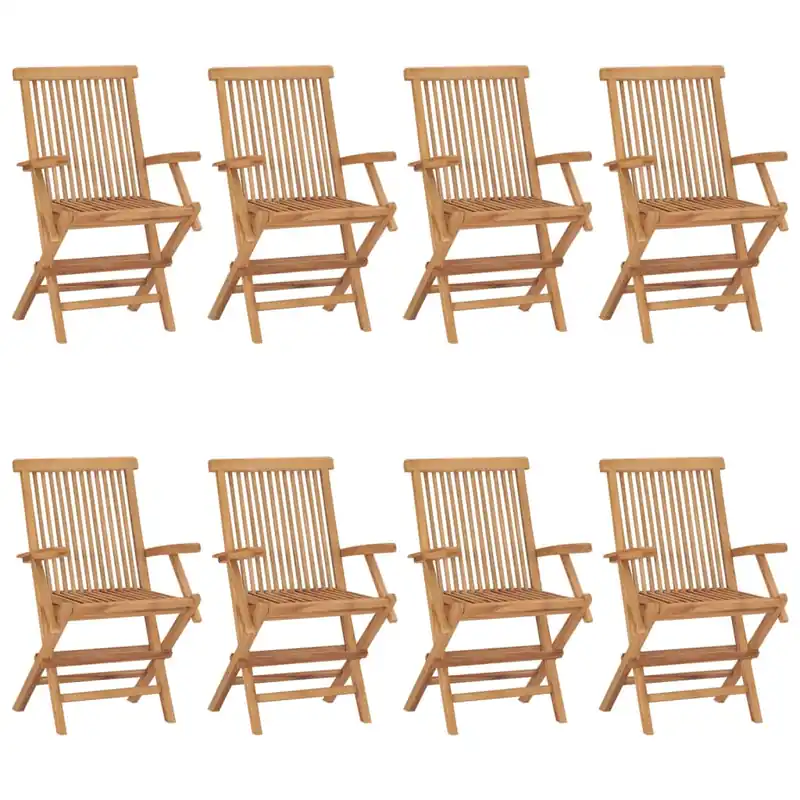 Sillas de jardin 8 unidades madera maciza de teca - Jardín