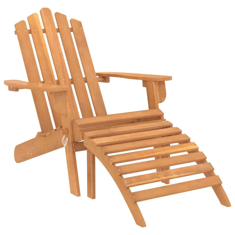 Silla de jardin Adirondack con reposapiés madera acacia maciza - Jardín