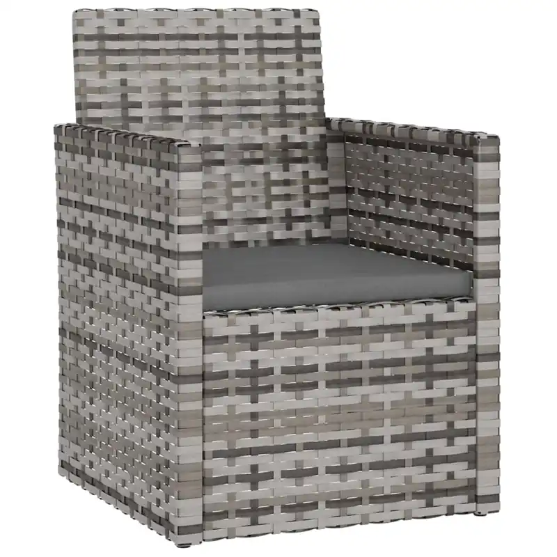Sillón de jardin con cojin ratán sintético gris - Jardín