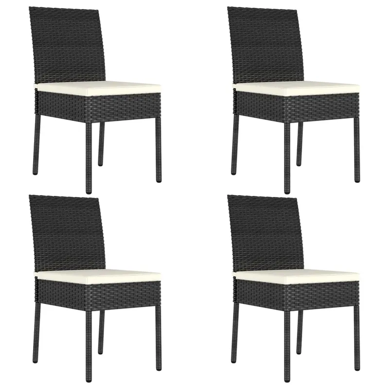 Sillas de comedor de jardin 4 unidades ratán sintético negro - Jardín