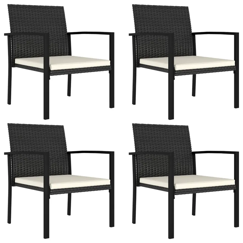 Sillas de comedor de jardin 4 unidades ratán sintético negro - Jardín