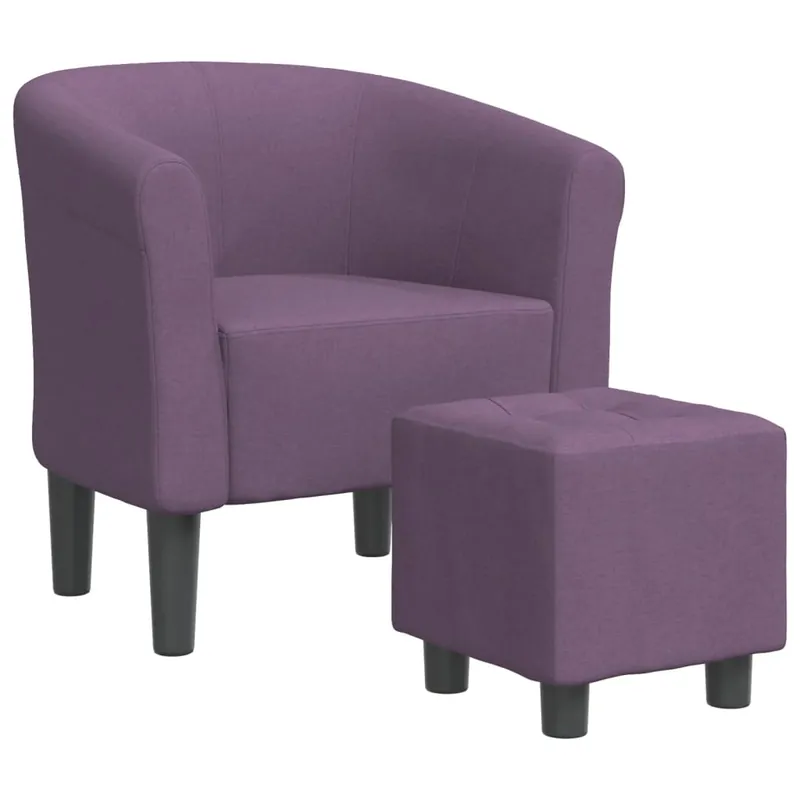 vidaXL Sillón con taburete tela gris oscuro - Sofás sillones puffs