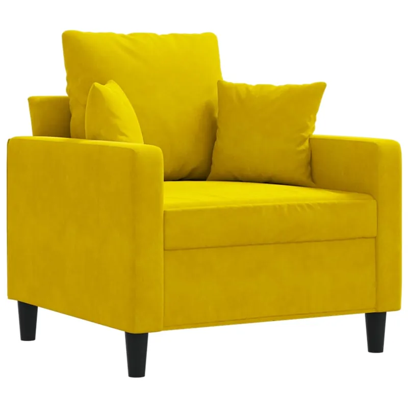 vidaXL Sillón de terciopelo amarillo 60 cm - Sofás sillones puffs