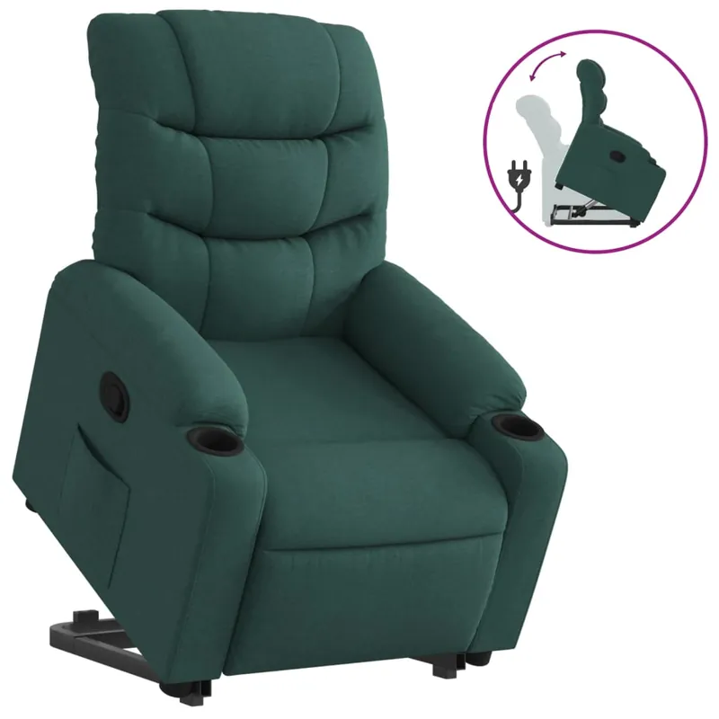 vidaXL Sillón reclinable elevable de tela color crema - Sofás sillones puffs