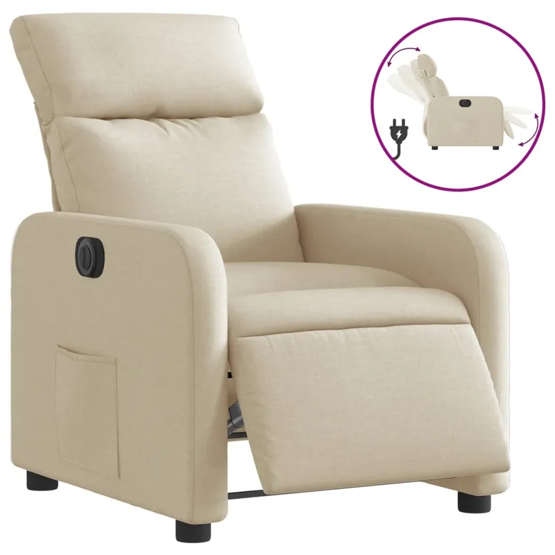 vidaXL Sillón reclinable eléctrico tela gris claro - Sofás sillones puffs