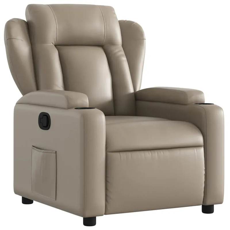 vidaXL Sillón reclinable de cuero sintético negro - Sofás sillones puffs