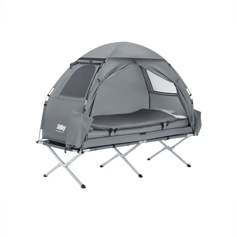 SoBuy Tienda de Campaña Exterior para 1 Persona Tienda de Acampada para Playa Parque 4 en 1 Tiendas iglú con Bolsa de Transporte Gris 193 x 160 x 86cm OGS32-HG ES