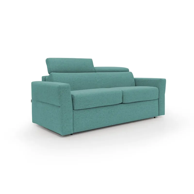 Avalon Sofá cama con colchón de 18 cm de altura en tejido impermeable 180 cm (120x197 cm) Amarillo - Sofás sillones puffs