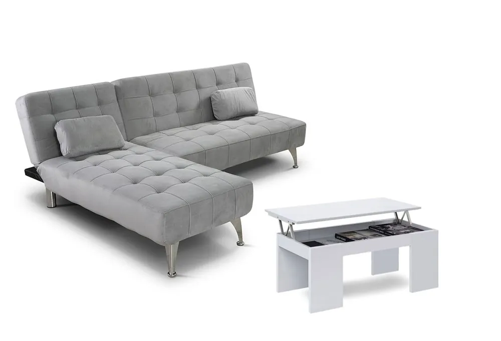 Oferta: Sofa Cama Chaise Longue XS + Mesa de Centro Elevable - Sofás sillones puffs