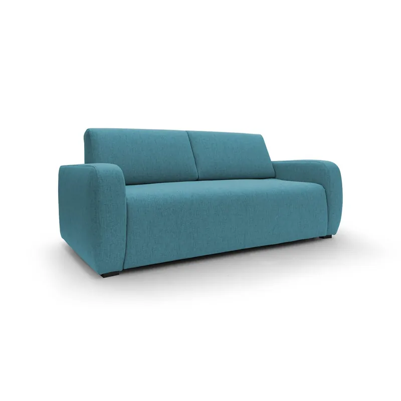 Duna Sofá cama convertible con colchón de 20 cm de tela suave flameada e impermeable 215 cm (mat. 160x197) Amarillo - Sofás sillones puffs