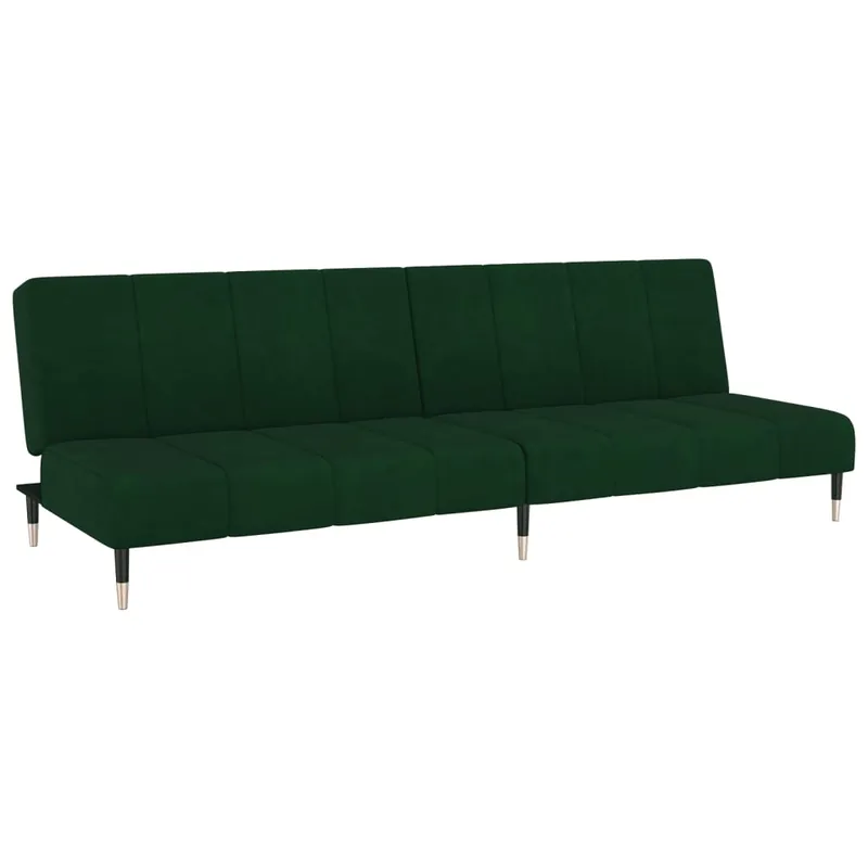 vidaXL Sofá cama de 2 plazas terciopelo negro - Sofás sillones puffs