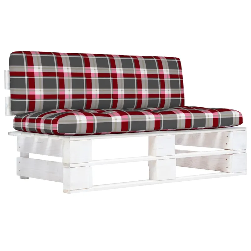 vidaXL Sofá central de palets de jardín madera pino impregnada blanca - Sofás sillones puffs