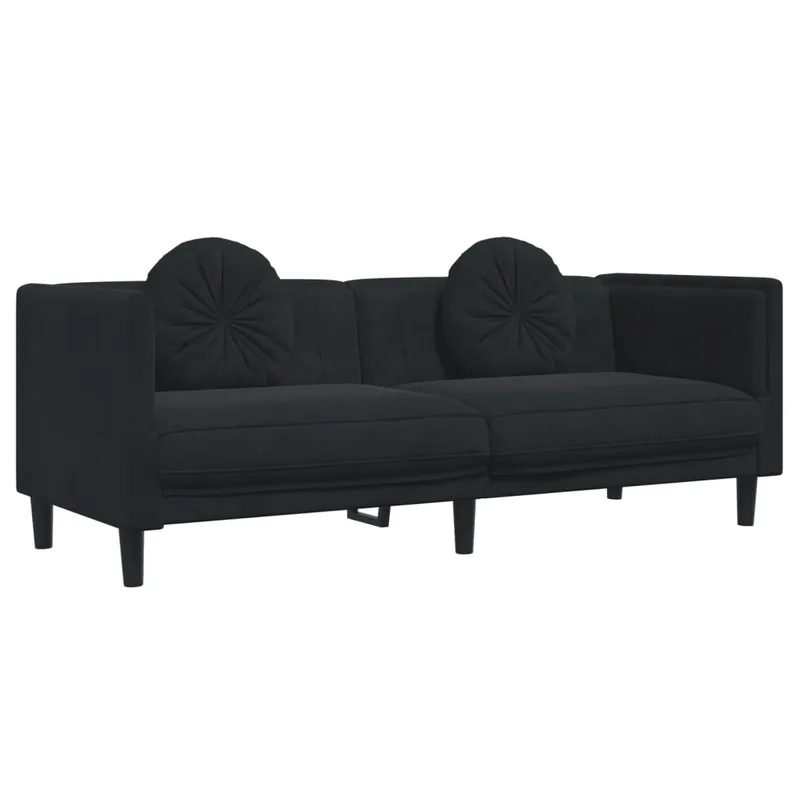 vidaXL Sofá con cojines de 3 plazas terciopelo gris claro - Sofás sillones puffs