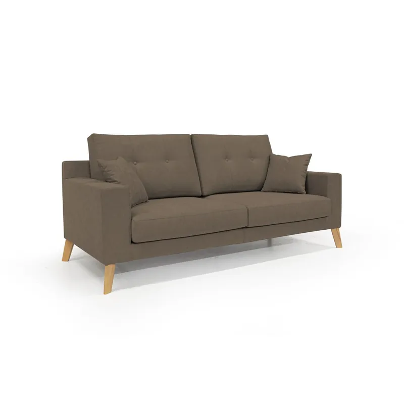 Danish Sofá moderno de tela suave e impermeable 206 cm Amarillo - Sofás sillones puffs