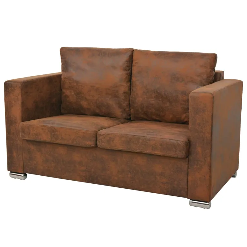 vidaXL Sofá de 2 plazas de cuero artificial de ante 137x73x82 cm - Sofás sillones puffs