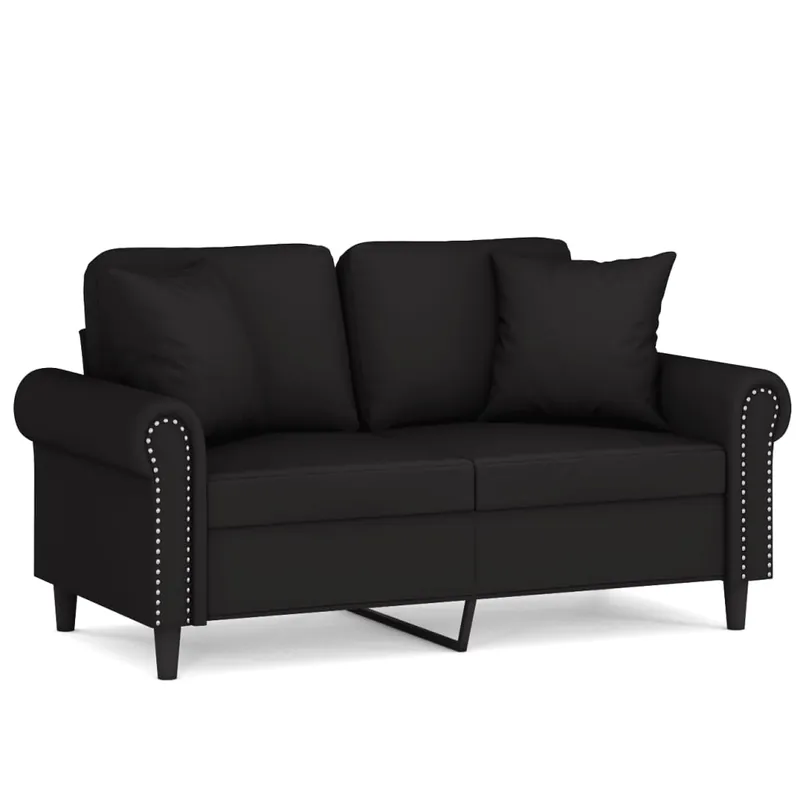 vidaXL Sofá de 2 plazas con cojines terciopelo rojo tinto 120 cm - Sofás sillones puffs