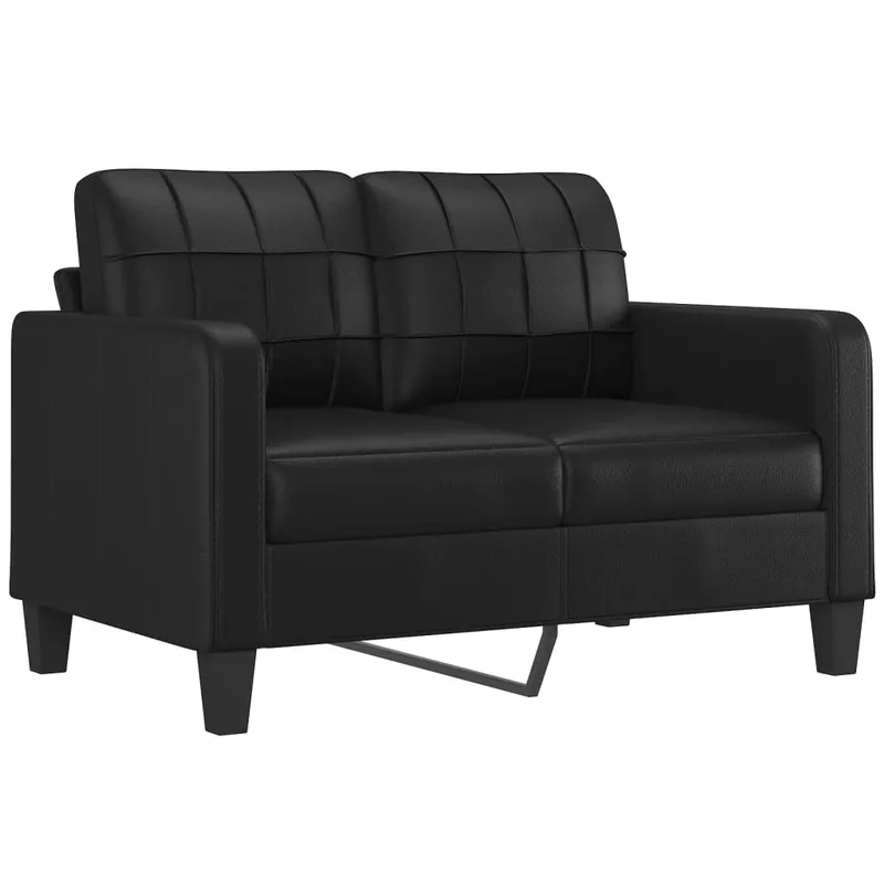 vidaXL Sofá de 2 plazas de cuero sintético gris 120 cm - Sofás sillones puffs