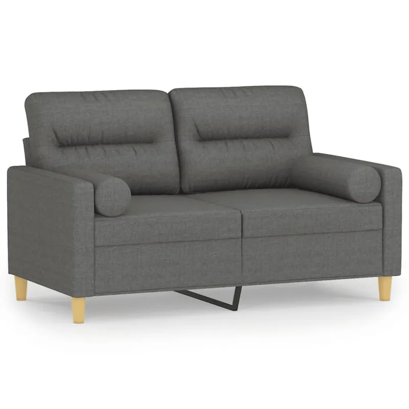 vidaXL Sofá de 2 plazas con cojines tela rojo tinto 120 cm - Sofás sillones puffs
